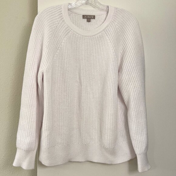 J. Crew Sweaters - J.Crew White Cotton Fisherman Sweater L